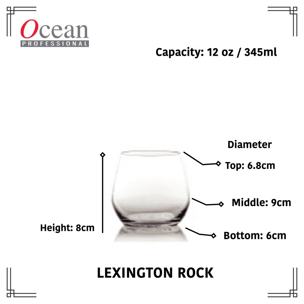 Bộ 6 ly cốc thủy tinh Thái Lan ocean lexington rock 345ml C18512 cao cấp giá rẻ