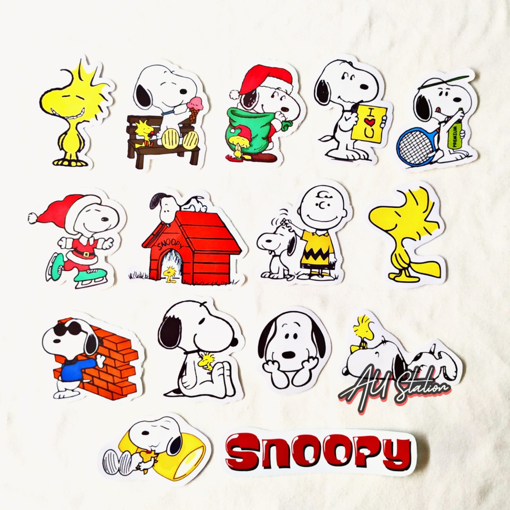 Hình dán SNOOPY - Sticker nhựa PVC chủ đề SNOOPY không thấm nước, dán nón bảo hiểm, laptop, điện thoại, Vali, xe, ...