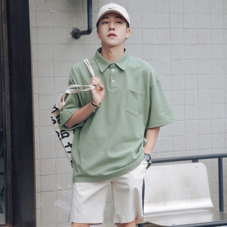 Áo Thun Polo Tay Ngắn Dáng Rộng Thời Trang Mùa Hè Có cổ Cá Tính Cho Nam Giới-cam kết đổi giả nếu hàng không tôt A1 | BigBuy360 - bigbuy360.vn