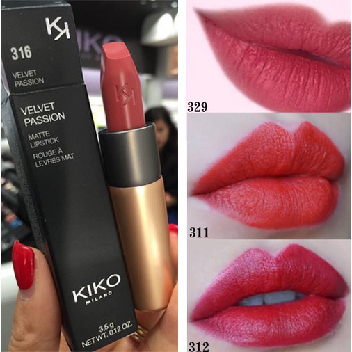 Son lì kiko Velvet Passion Matte Lipstick màu 304-305-330-310-311-312-316-309-335-337-334-336-338-339