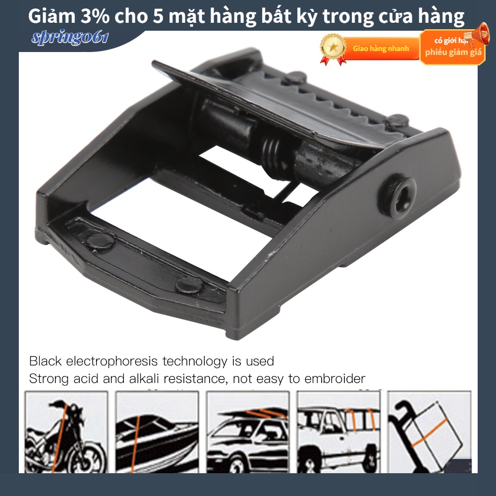 Hàng giao ngay Kayak Cam Thắt dây đeo hành lý Hàng hóa Dây đai thắt lưng Kim loại Khóa chuyển đổi Kẹp Spring061