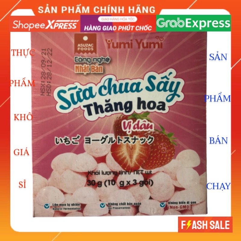 Sữa chua sấy vị dâu Yumi Yumi hộp 30 g (3 gói x 10g)