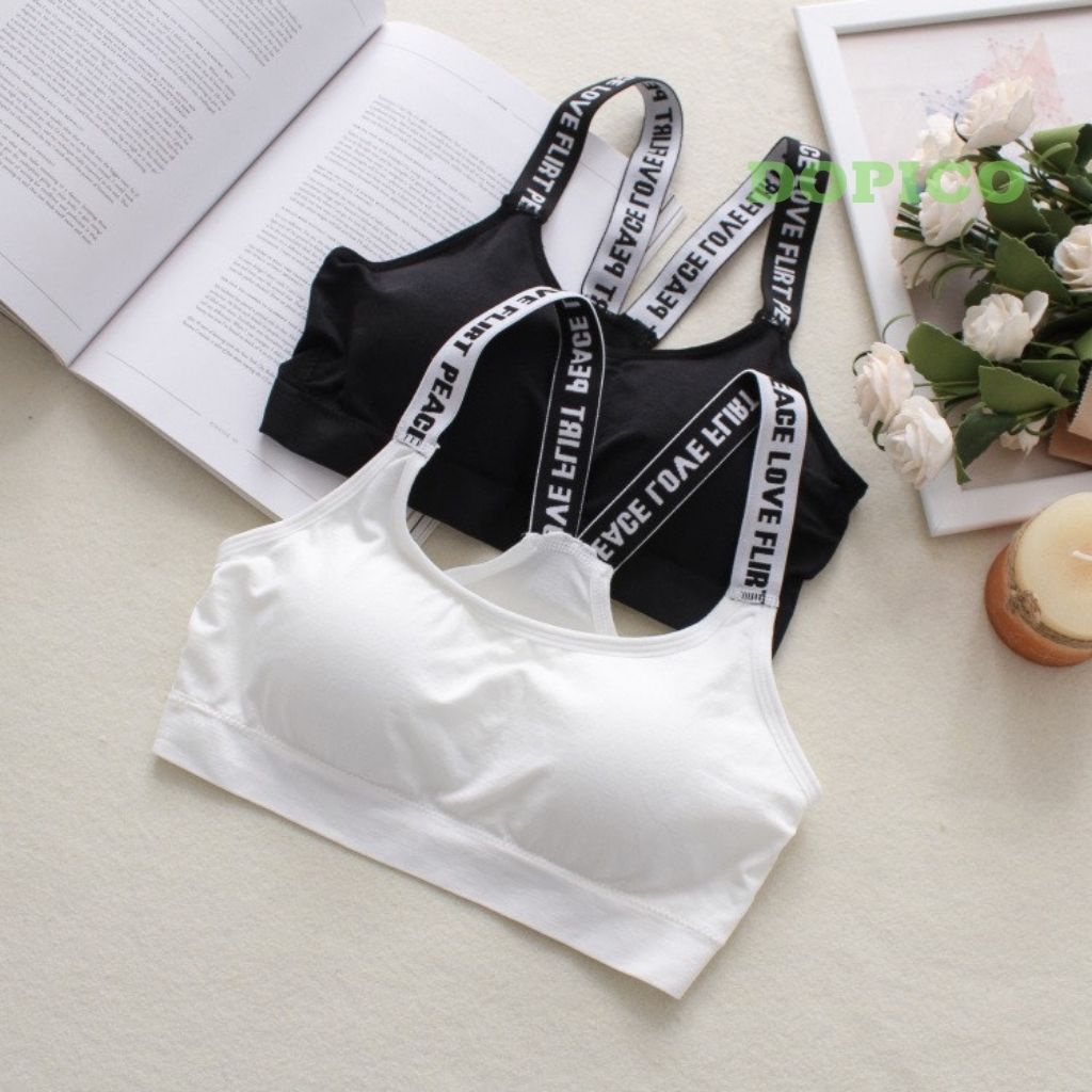 Áo bra tập gym thể thao yoga 2 dây nữ đẹp, áo ngực không gọng mút mỏng DOPICO  B1102