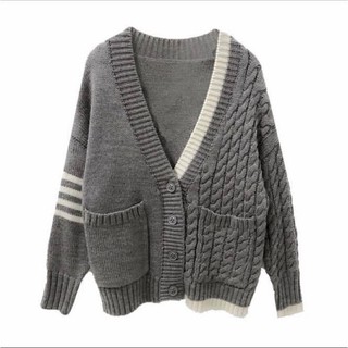 Áo khoác cardigan lông ấm kẻ sọc thome browne len dày dặn - Order taobao quảng châu