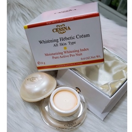 Kem dưỡng trắng, giữ ẩm Cessna Whitening Hebetic Cream All Skin Type - Trắng 18g