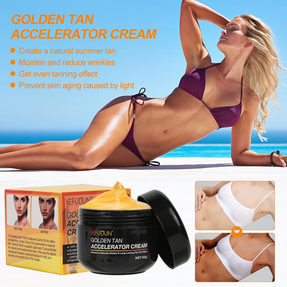 Shine Brown Tanning Cream-Kem Tăng Tốc Thuộc Da, Tắm Nắng Trong Nhà UV Và Tắm Nắng Ngoài Trời, 100% Thành Phần Tự Nhiên, Dầu Cà Rốt, Dầu Ô Liu Nguyên Chất,-Ampere