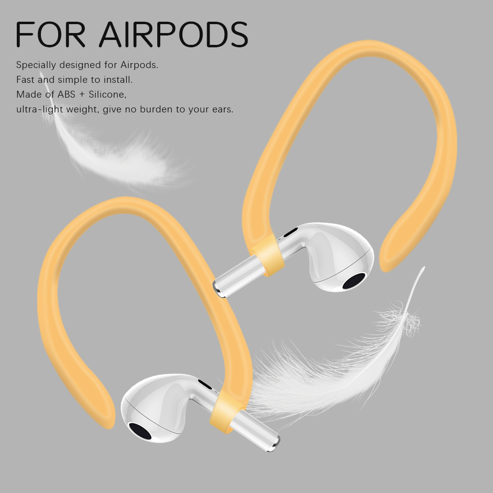 1 Cặp Móc Tai Nghe Thể Thao Bằng Silicon Mềm Màu Kẹo Nhẹ Chống Mất Cho Apple Airpods