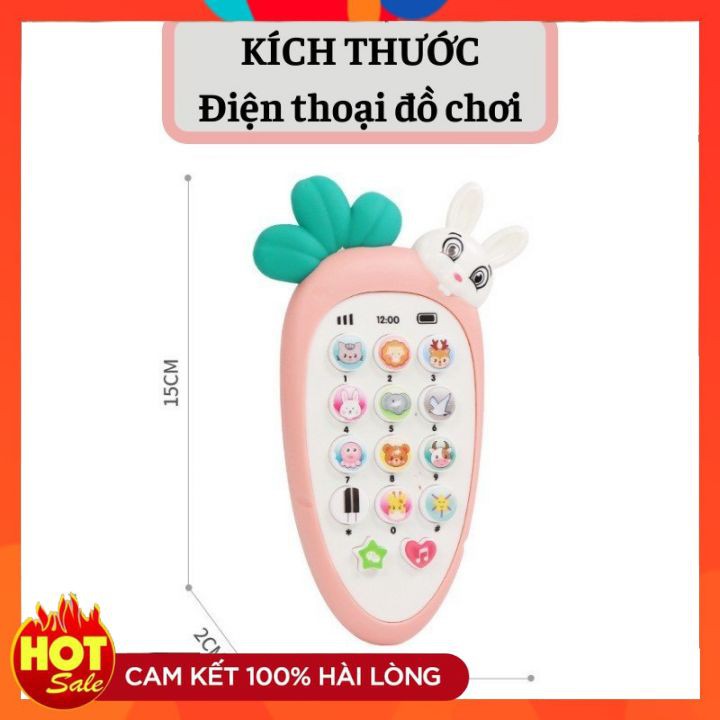 Đồ Chơi Cho Bé Điện Thoại Đồ Chơi Cà Rốt Củ Cải Thông Minh Phát Triển IQ,EQ Phát Nhạc Cho Bé-Tặng kèm pin và dây đeo