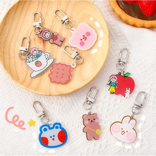 Móc khoá Thỏ/Gấu cute acrylic treo balo, xe máy, điện thoại iphone