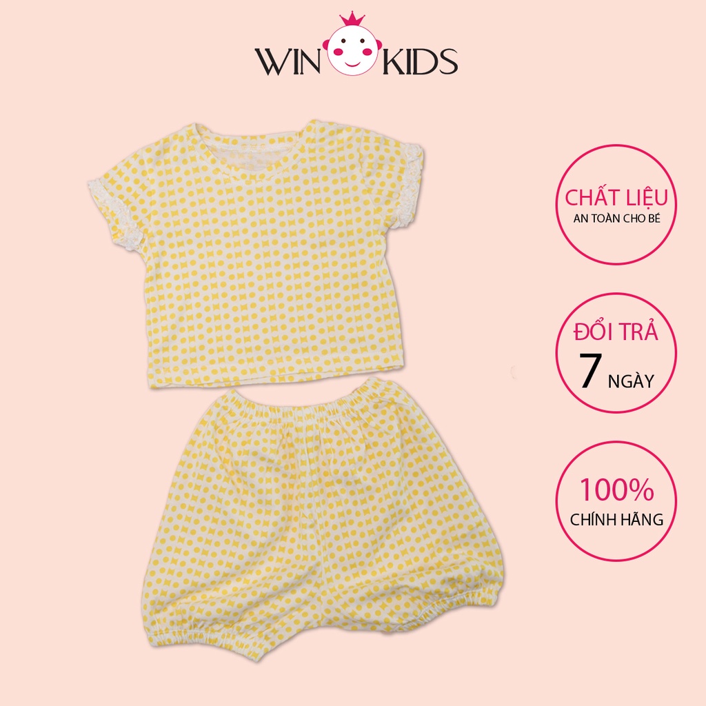 Bộ đồ bé gái vàng chấm bi trắng SP000502 Winkids chuyên thời trang trẻ em