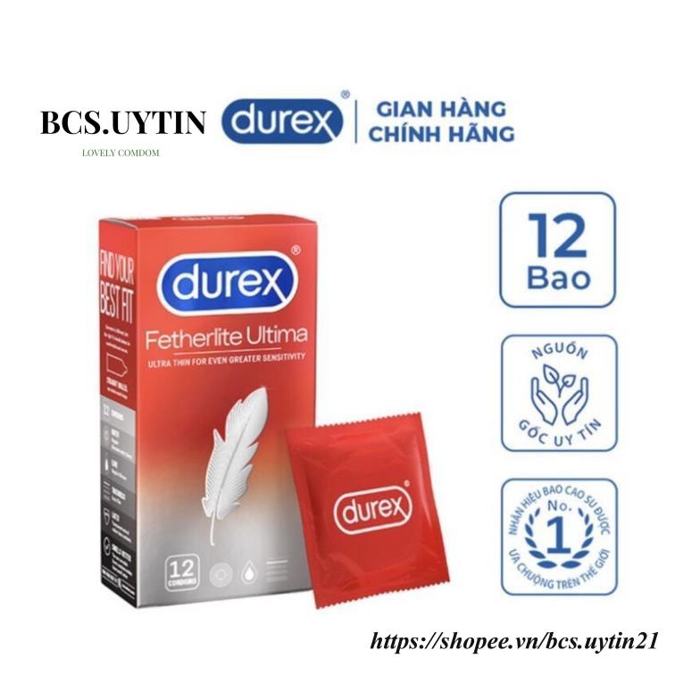 Bao cao su durex fetherlite siêu mỏng tăng cường khả năng cương cứng mang lại nhiều khoái cảm hộp 12c