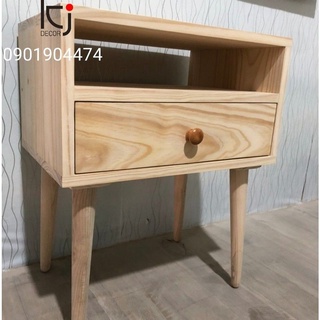 [KID081] - KỆ TỦ KÊ ĐẦU GIƯỜNG GỖ TỰ NHIÊN KI DECOR