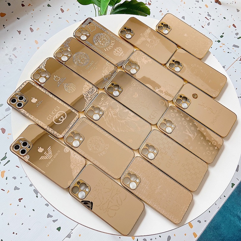 Ốp điện thoại acrylic tráng gương mạ điện in chữ sang trọng thích hợp cho Iphone 13 Promax