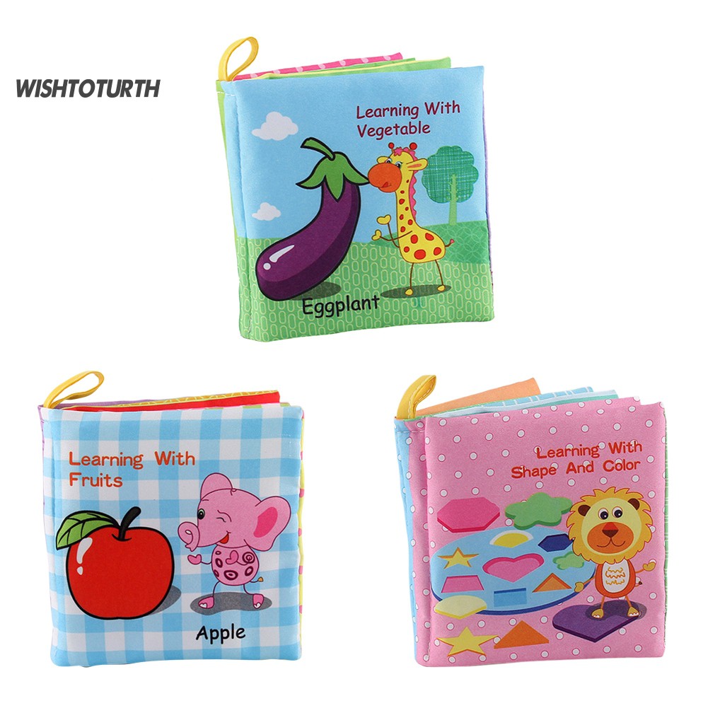 ☼WT Baby Sound Fabric Cloth Books Intelligence Development Learning Educational Toys