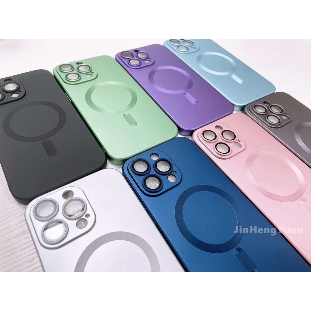 Ốp Điện Thoại Silicone Mềm Dạng Nhám Kèm Móc Xỏ Ngón Nam Châm Cho IPhone 14 13 12 Pro Max 14 Plus