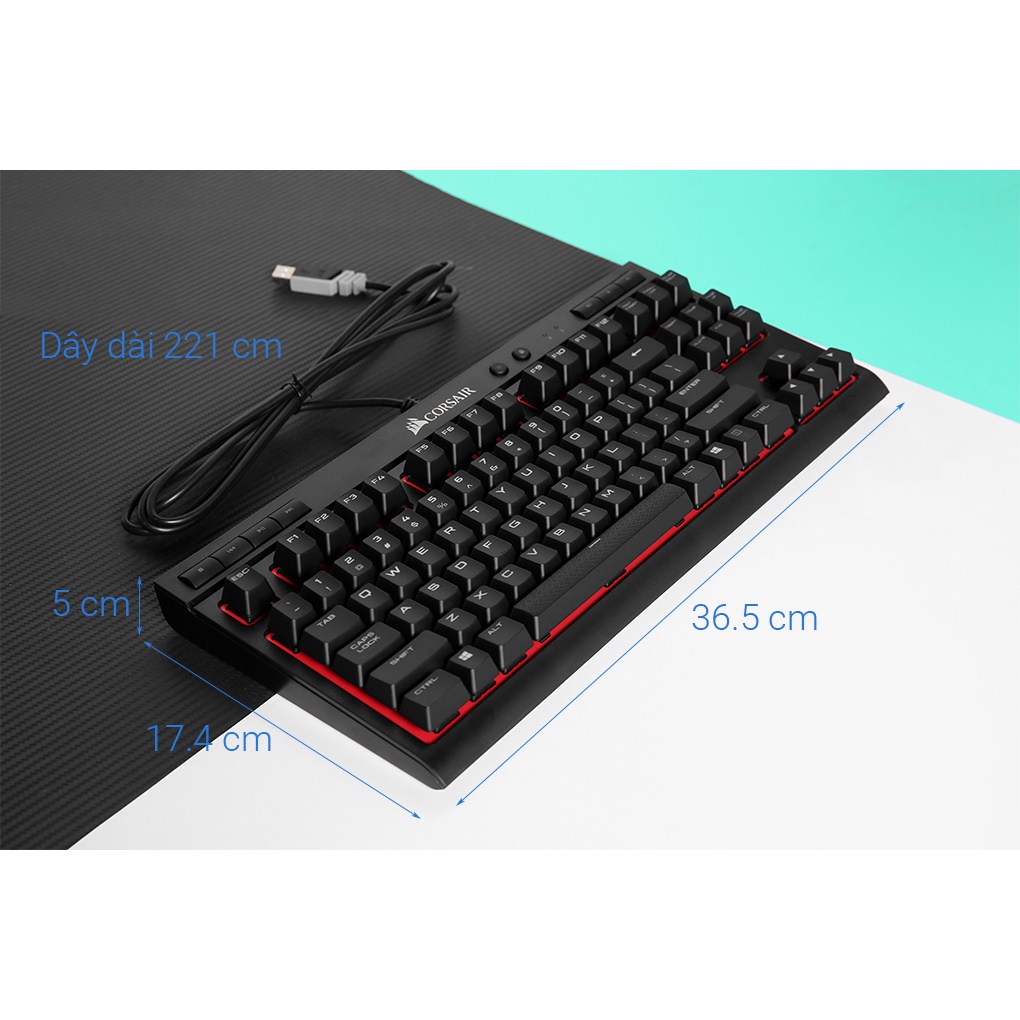 Bàn Phím Cơ Gaming Corsair K63 Compact Mechanical
