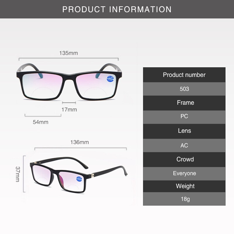 Kính Đọc Sách Chống Ánh Sáng Xanh PTQ Bifocals Cho Nam Và Nữ