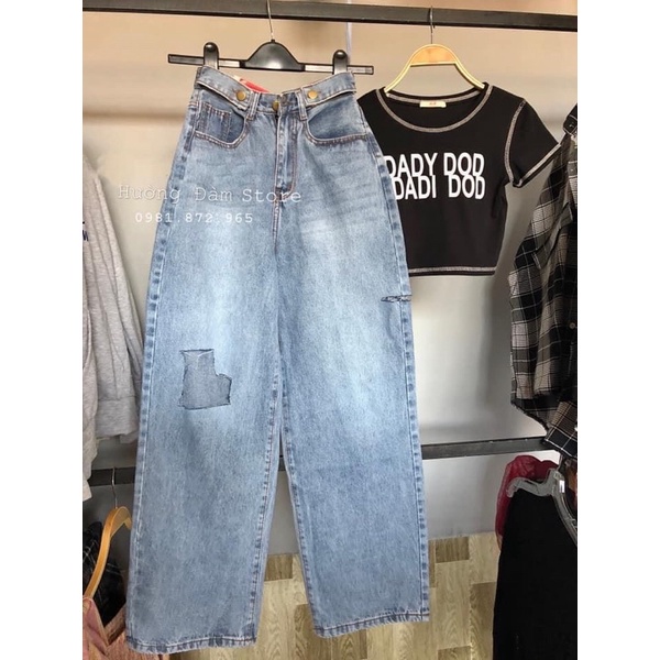 🎯 Set Quần Baggy Đai Nút + Crop petter đen