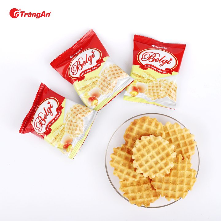 Thùng 10 hộp bánh cookie Belgi trứng sữa giòn 278g, thương hiệu Tràng An