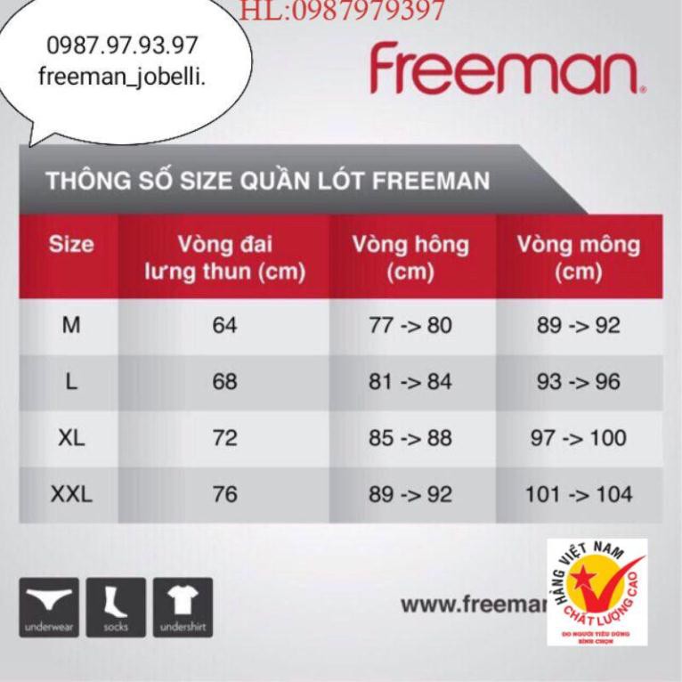 Quần xì nam Freeman 6043,giá cty 69k- bán 43k quần sịp cotton lụa