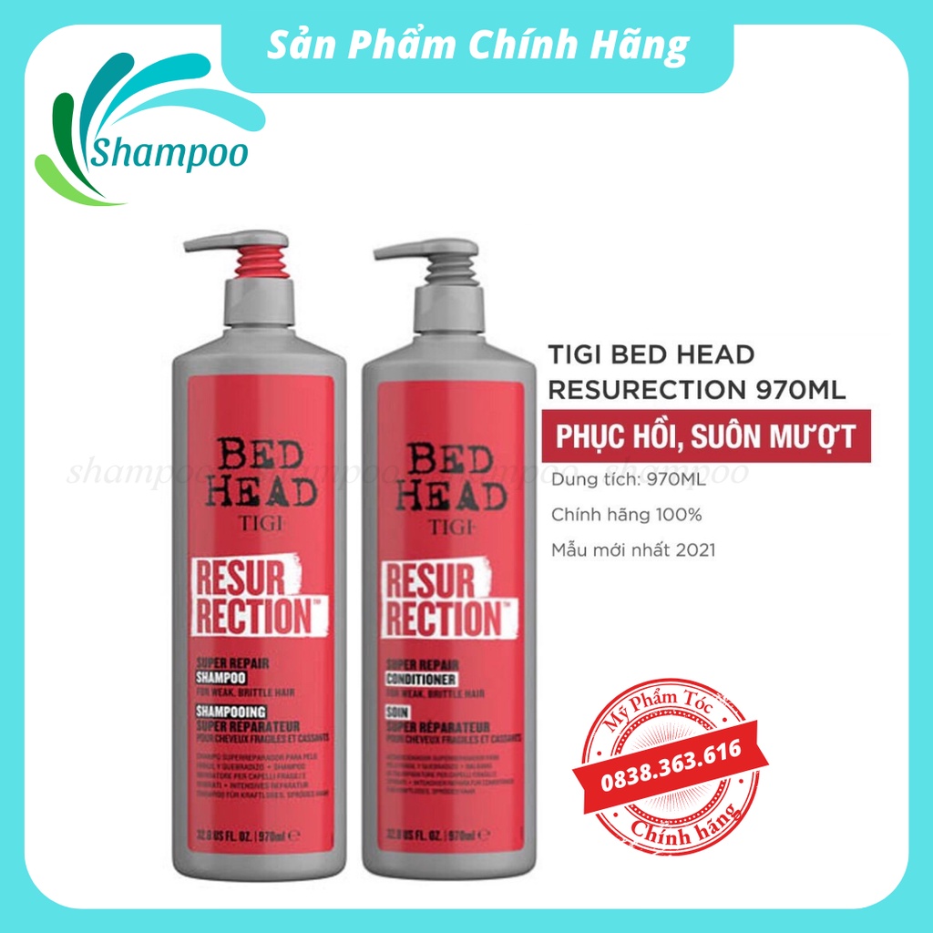 Dầu gội TIGI BED HEAD 970ml phục hồi tóc khô xơ hư tổn giảm gãy rụng hàng chính hãng