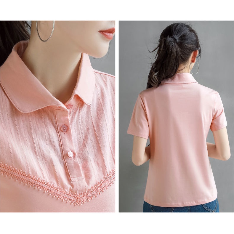 Áo polo cotton Ngắn Tay Thời Trang Dành Cho Nữ
