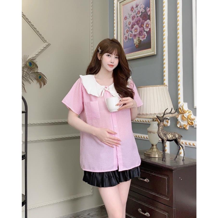 ￼áo bầu mùa hè ngắn tay chất siêu nhẹ không nhăn