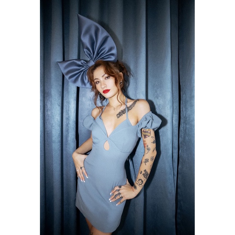 ONONMADE | Đầm ngắn kiểu màu xanh - Ratched Flounce Dress | BigBuy360 - bigbuy360.vn