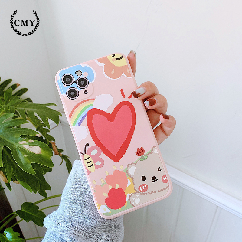 Ốp iphone  Ốp lưng Iphone 11 Ốp lưng iphone  Ốp lưng silicon Ốp iphone 12 pro max  Ốp iphone 12 mini cartoon bear Silicone Phone Case For iPhone 11 Pro Max X Xr Xs Max 7 8 Plus Se 2020 12 pro max 12 mini