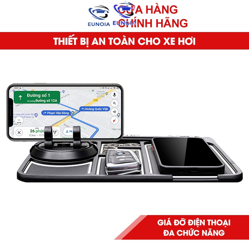 Giá Đỡ Điện Thoại Trên Ô Tô, Chống Trượt, Xoay 360 độ, Có Bảng Số Điện Thoại