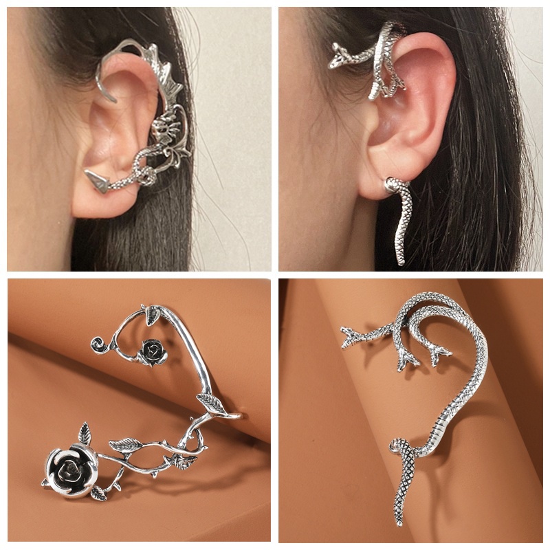 Bông Tai Hợp Kim Hình Trái Tim / Rồng Phong Cách Gothic Thời Trang