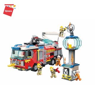 Đồ chơi xếp hình Qman 2809 - Cứu hỏa sân bay