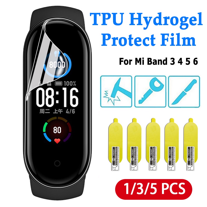 Miếng Dán Bảo Vệ Màn Hình Bằng TPU Hydrogel Mềm Cho Xiaomi Mi band 6 5 4 3 Mi band 6 5