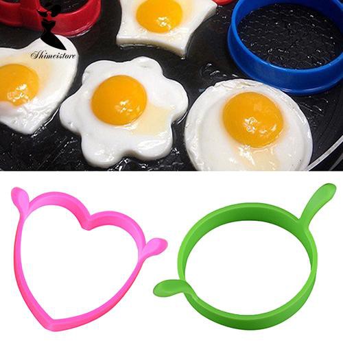 Khuôn Chiên Trứng Hình Tròn / Trái Tim Bằng Silicone