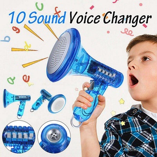 Voice Changer Robot Megaphone Amplifier 10 Sound Effects LED Kids Boys Toy Gifts pJAx
