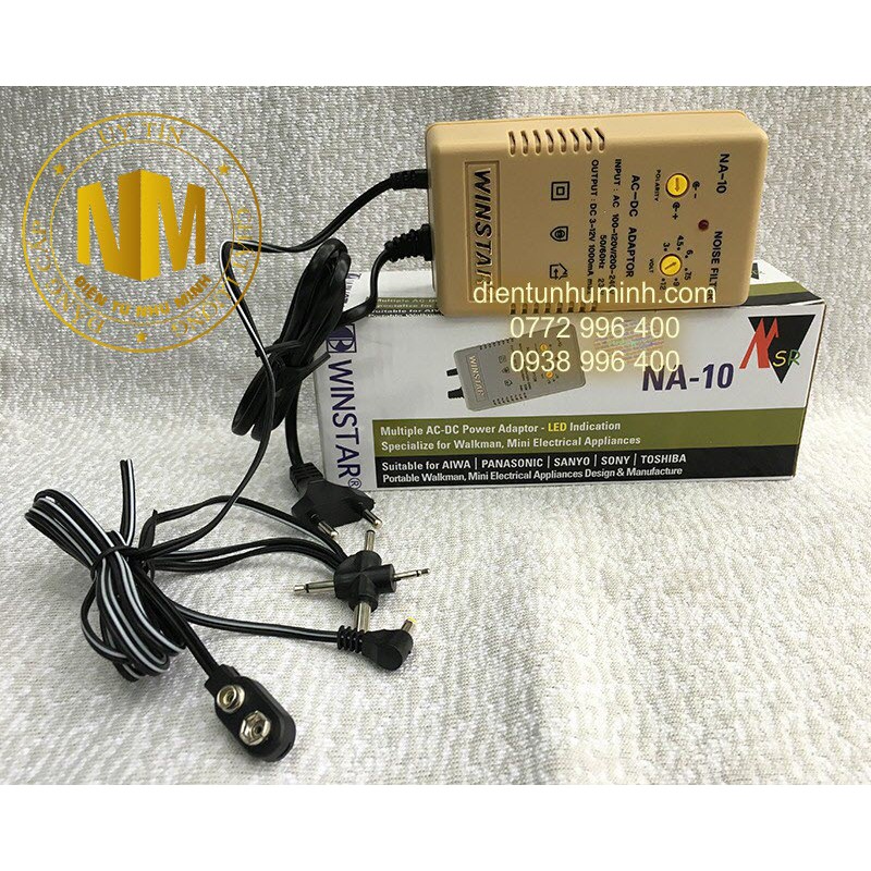 Adapter 110-220V ra 3V-12V WINSTAR NA-10 1000mA