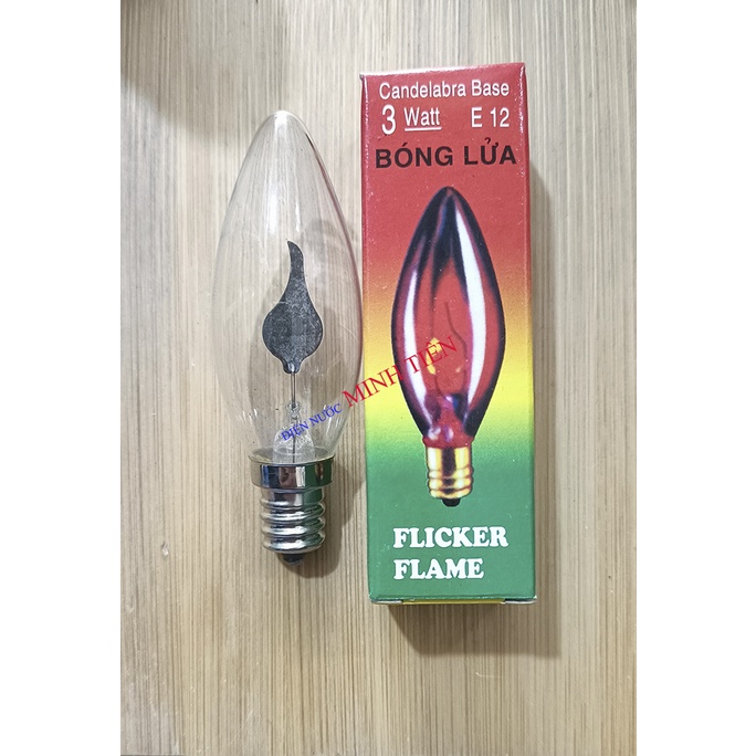 Bóng lửa nhấp nháy đuôi E12  màu đỏ, trắng sản xuất tại Việt Nam bởi Cty Hòa Thái