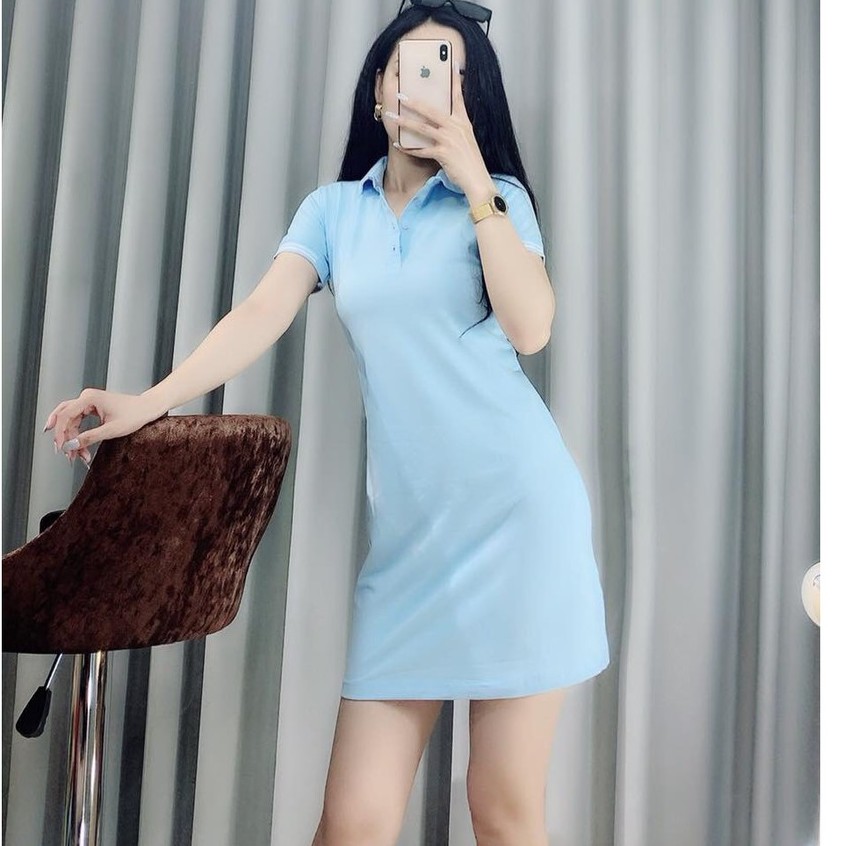 [FREESHIP /HÌNH THẬT] Đầm Nữ Cổ Bẻ - Váy Polo Dáng Suông Chất Thun Cotton 100% Co Giãn 4 Chiều - Hàng Cao Cấp