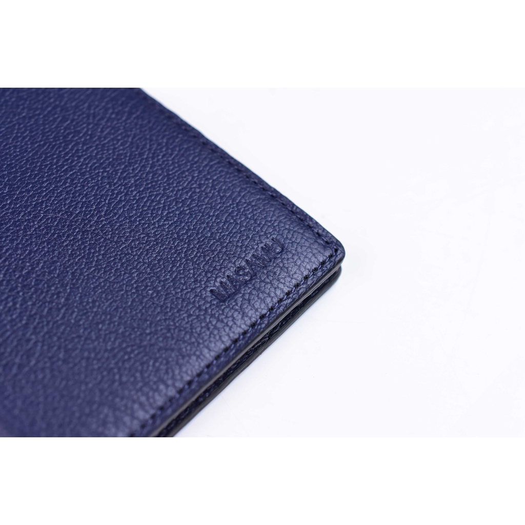 Ví da bò đựng card MASAMU màu xanh Navy