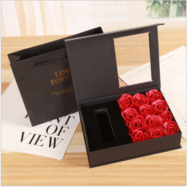 Hộp đựng son kèm hoa sáp cao cấp - Rose Lipstick Gift Box