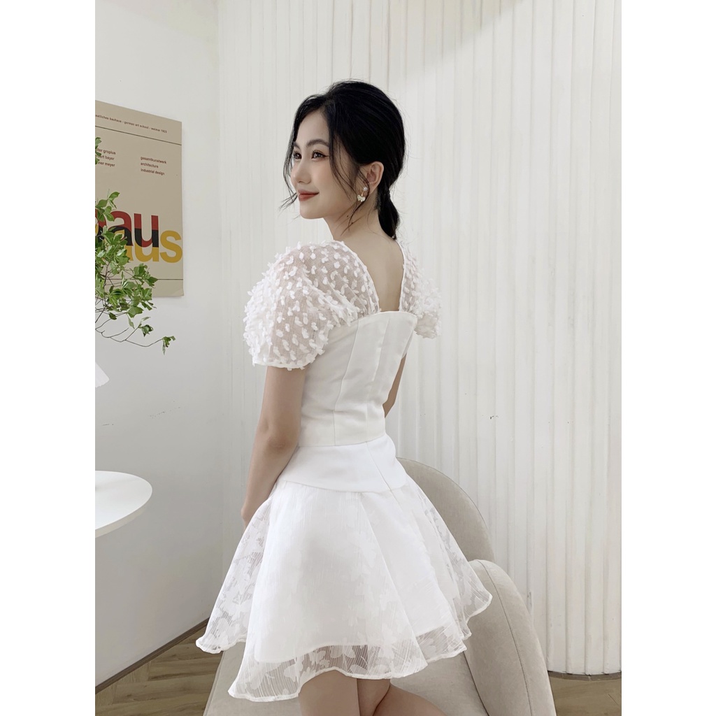 Chân váy xòe Chillgals phối tơ bướm hàng thiết kế CV-004