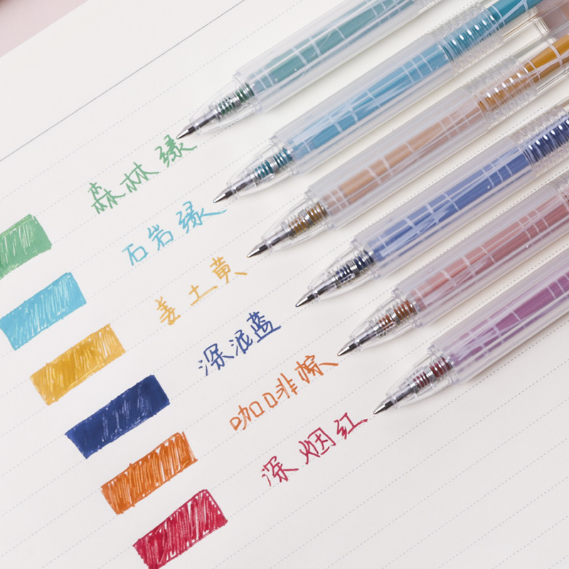 Hộp 6 bút bi nhiều màu sắc tùy chọn tiện dụng