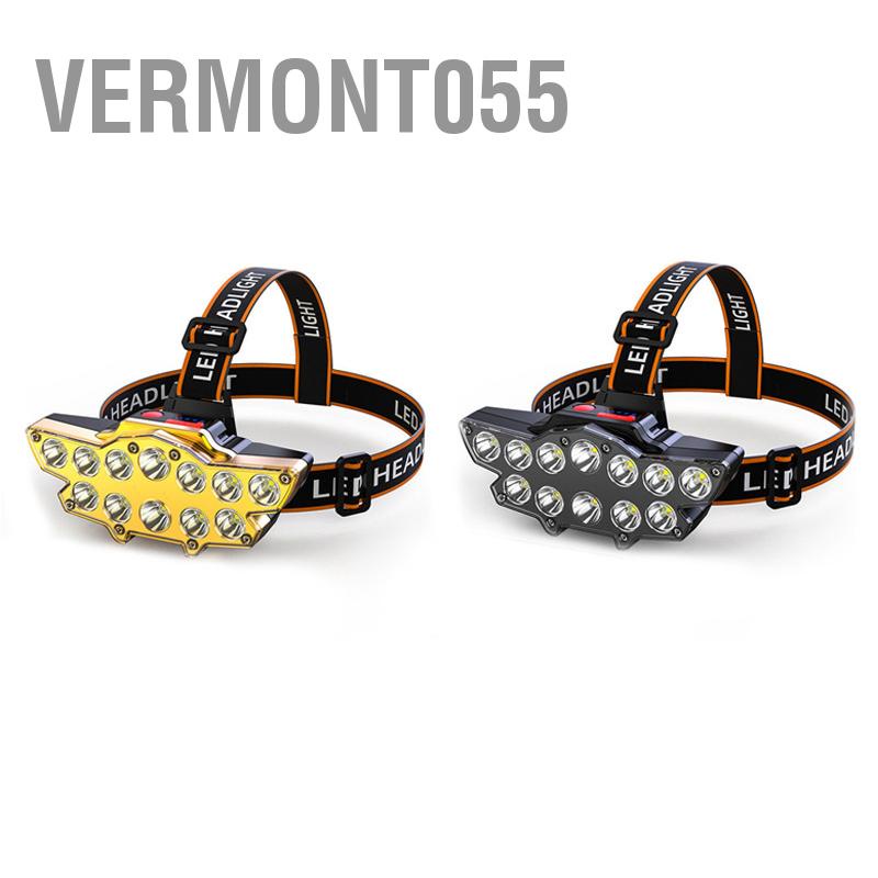 Có thể bán buôn Đèn Pin Đội Đầu 12 Bóng LED Sạc USB Chống Thấm Nước Dành Cho Đi Câu Cá/Đi Bộ Đường Dài/Câu Cá vermont055 Hàng giao ngay