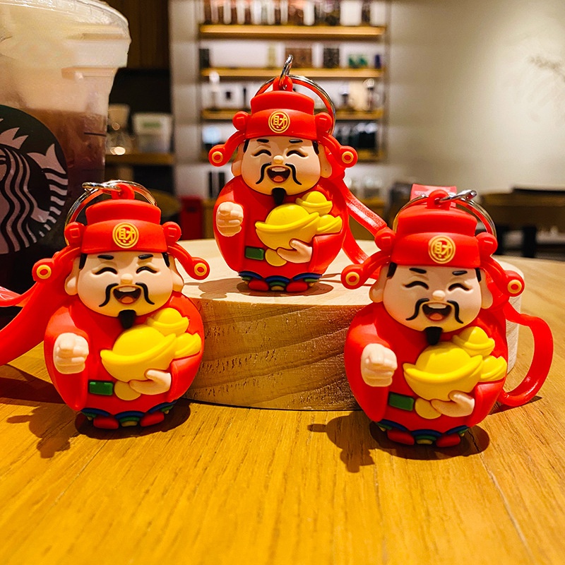 Móc Khóa May Mắn Hình Búp Bê Thần Tài