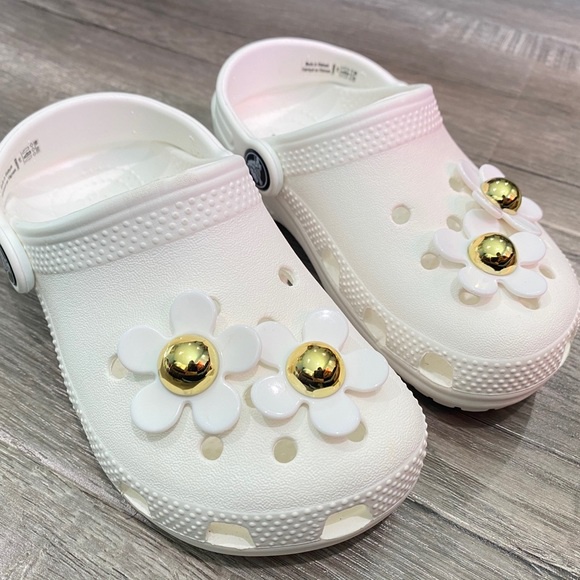 dép cross họa tiết trắng mẫu độc quyền MAICROSSDOCQUYEN2 tặng 10 jibitz cross