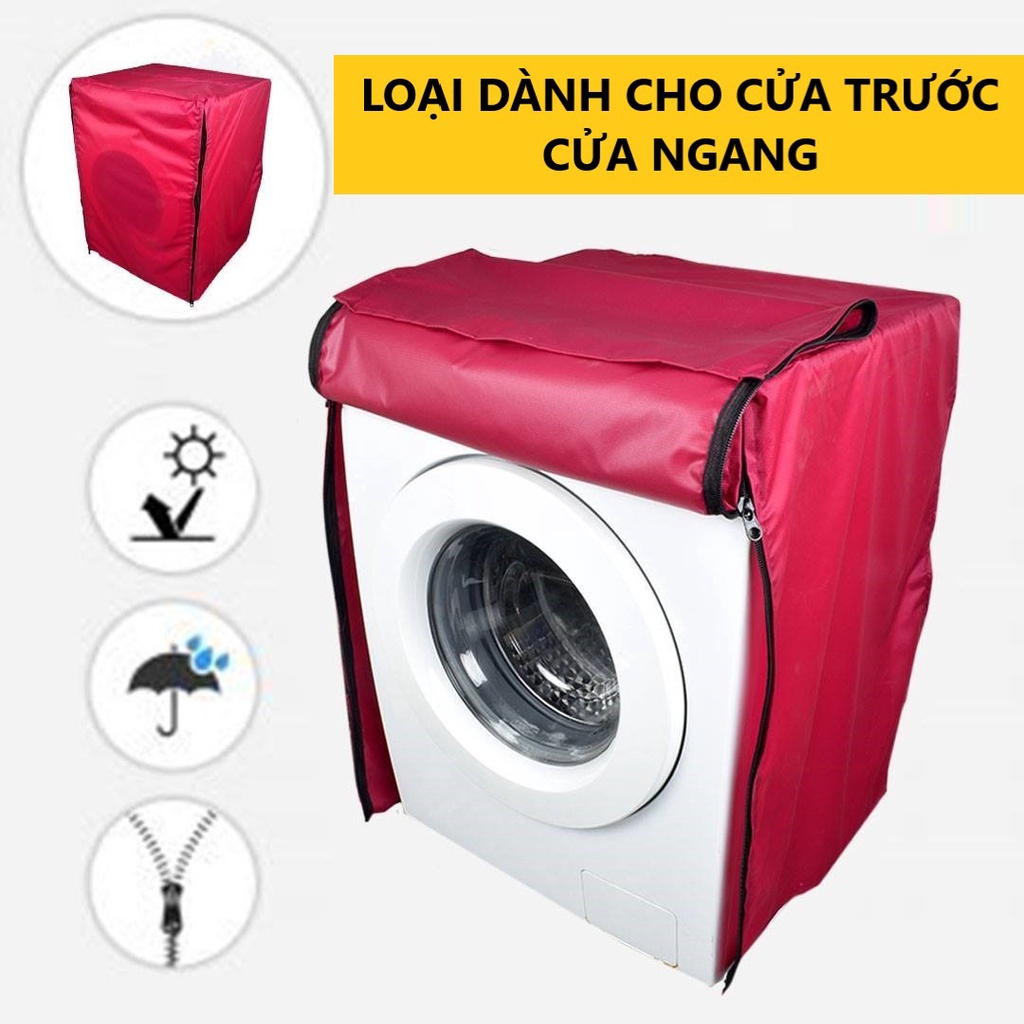 Vỏ Bọc Máy Giặt, Áo Trùm Máy Giặt Cửa Ngang Cửa Trước Chống Thấm Nước Chống Nắng Vải Dù Bền Cao Cấp Nhiều Size