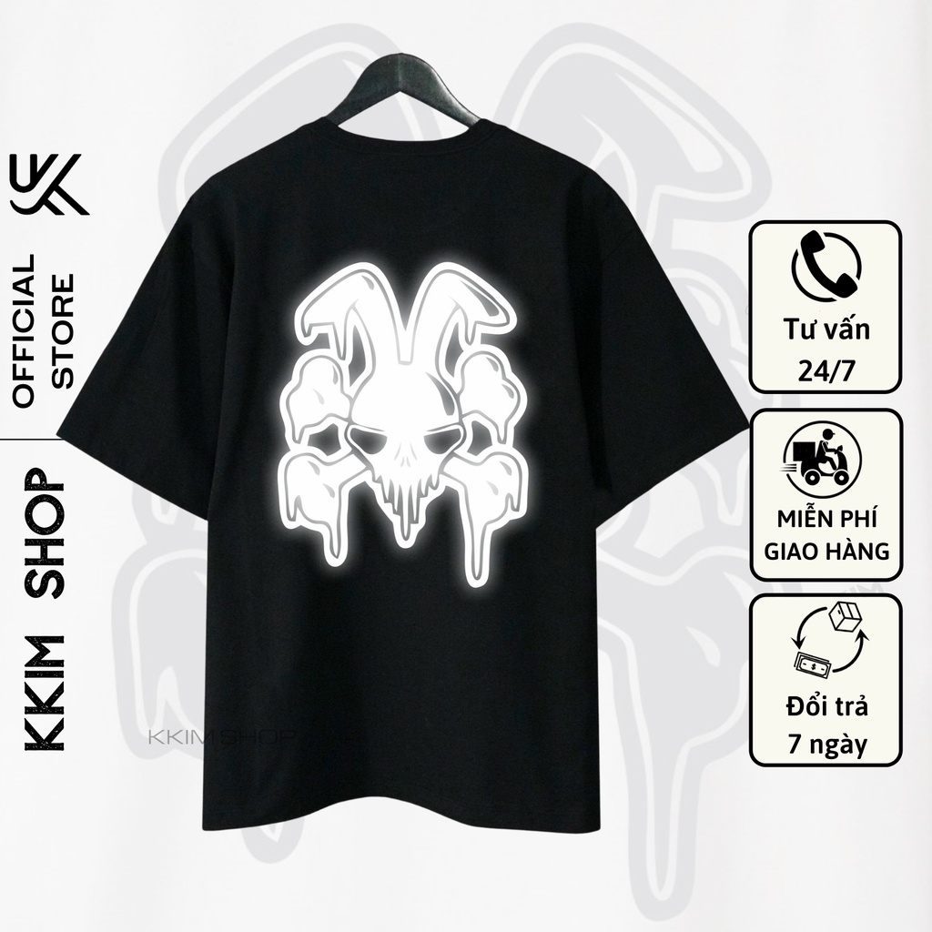 Áo Thun Tay Lỡ Phản Quang Bạc, Form rộng oversize, áo phông unisex, chất liệu Cotton - KKIM Shop