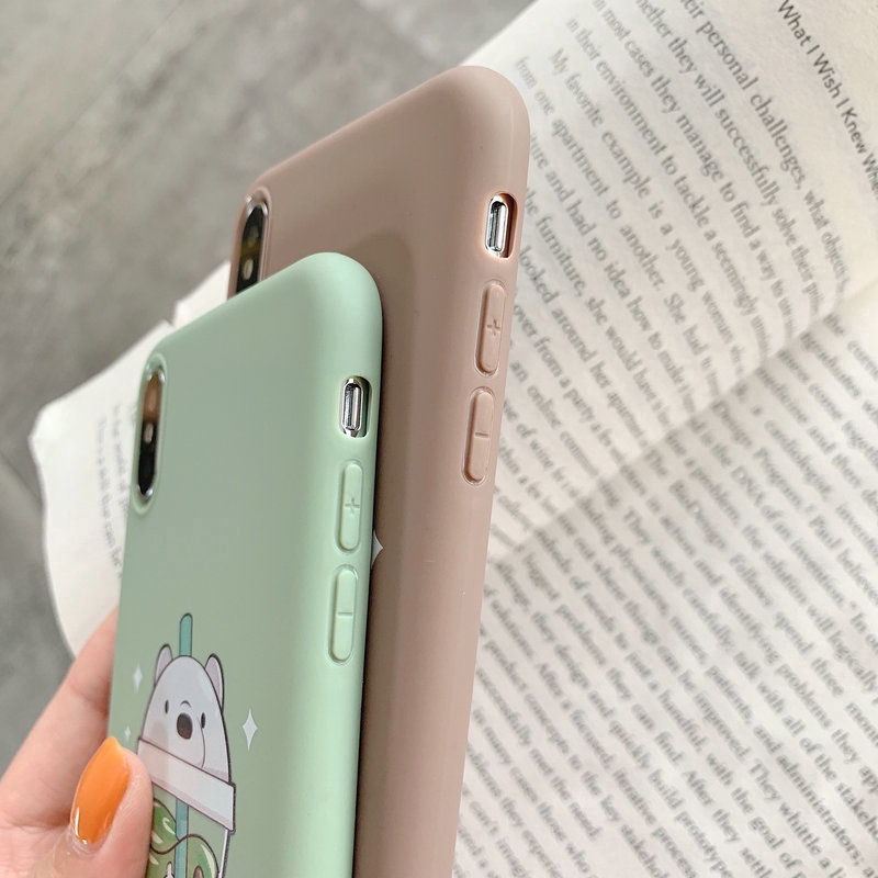 ST| COD&Ready Stock】Couple Milk Tea Bear Case For S1 Pro Y33S Y21 Y21S Y12A Y20 Y20s Y12s 2021 Y30i Y30 Y50 Y19 Y11 Y12 Y15 Y17 Y65 Y71 Y81 Y91 Y93 Y95 V5s V5 V7 Plus V9 V5 V11 V15 Z1 Pro Case