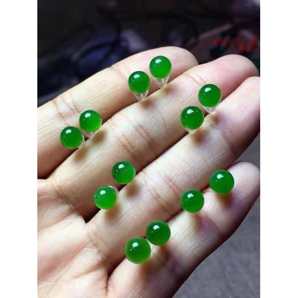 Bông tai nụ ngọc_bích bạc925
