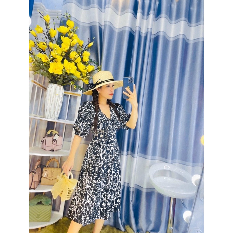 Đầm maixi dày thắt nơ from rộng mùa hè | BigBuy360 - bigbuy360.vn